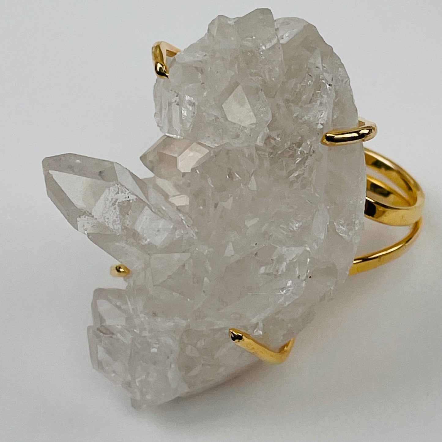 close up of the crystal clusters 