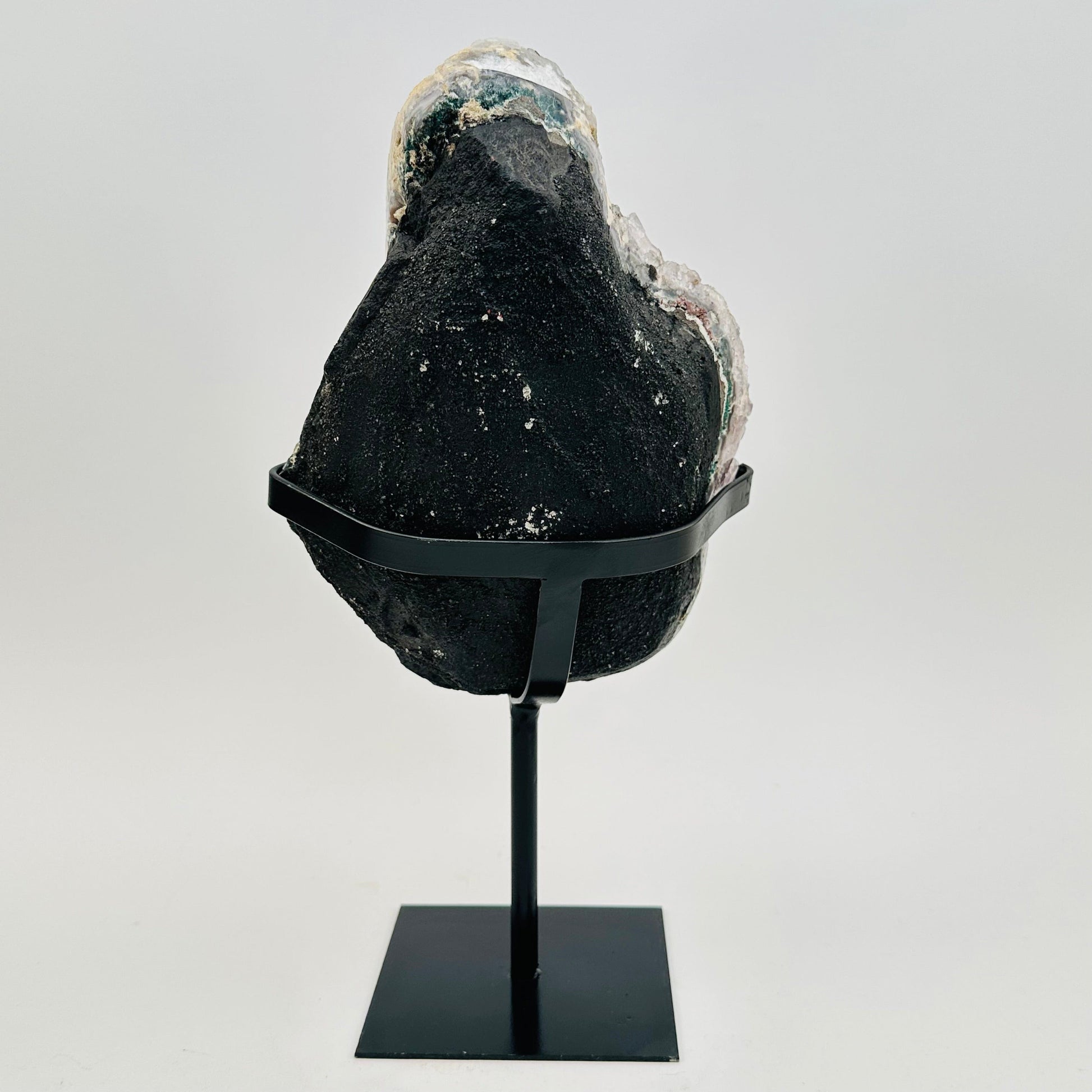 back side of the crystal cluster on stand 