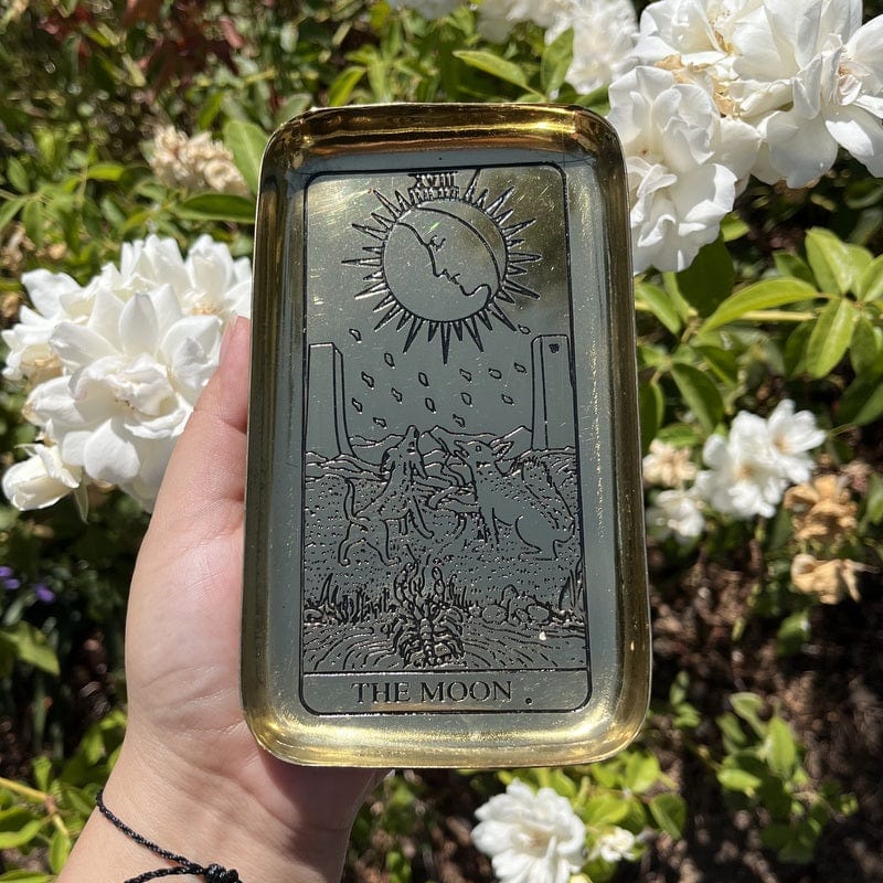 the moon brass tray in hand for size reference 