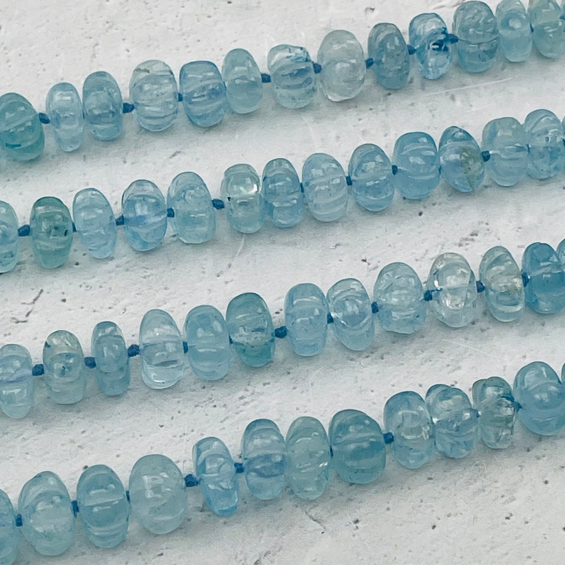 close up of the melon beads 