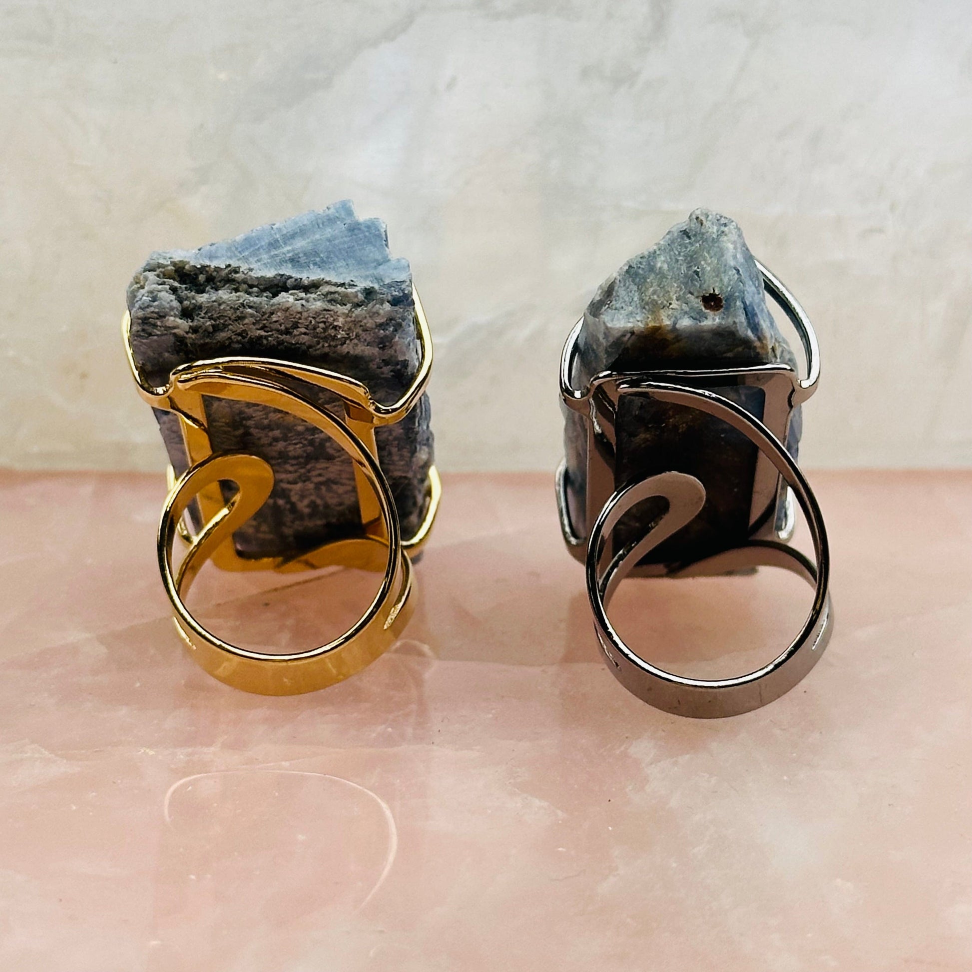 close up of the back of the rings