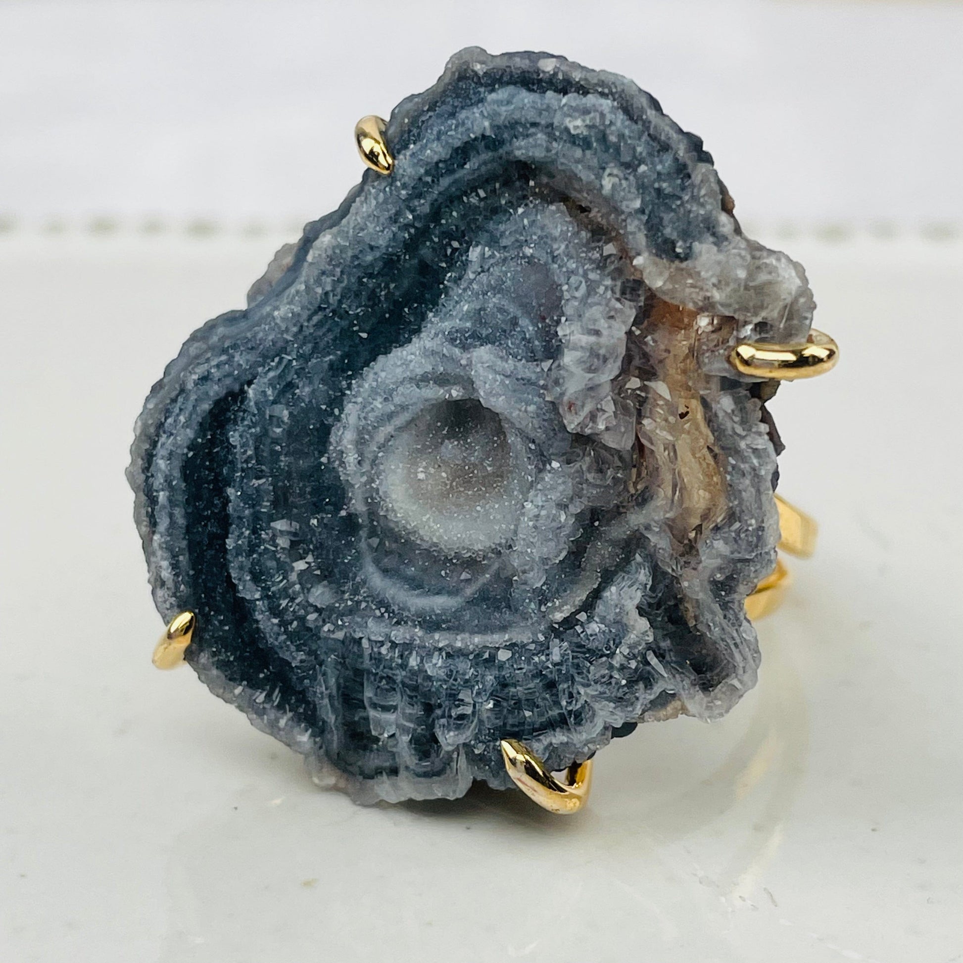 close up of the details on the ring