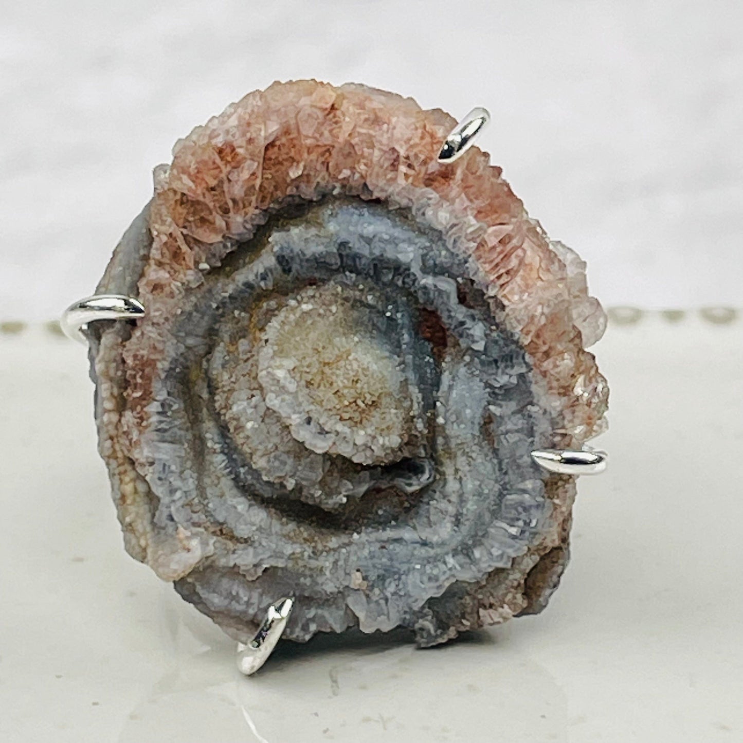 close up of the details on the ring