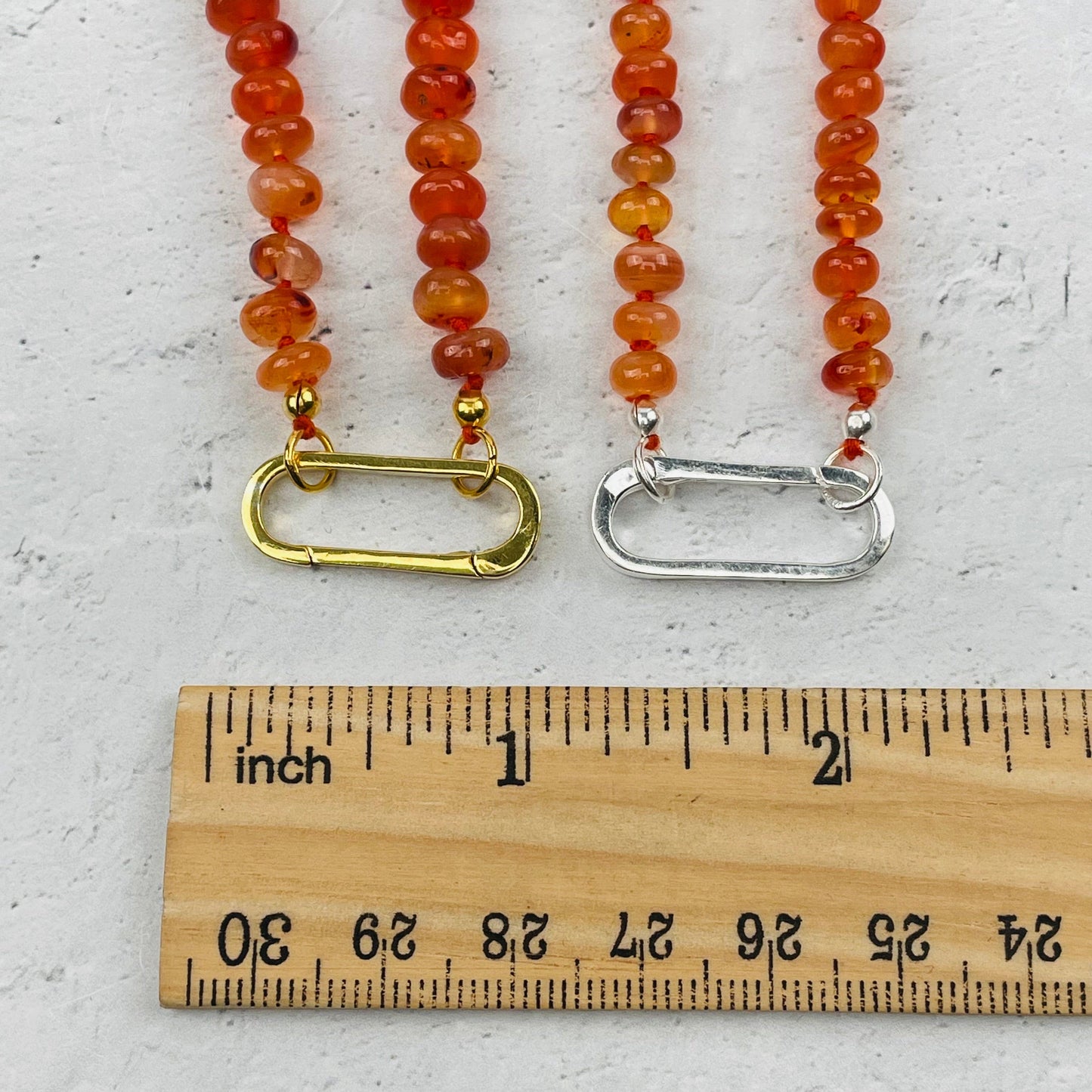 close up of the necklace clasp 