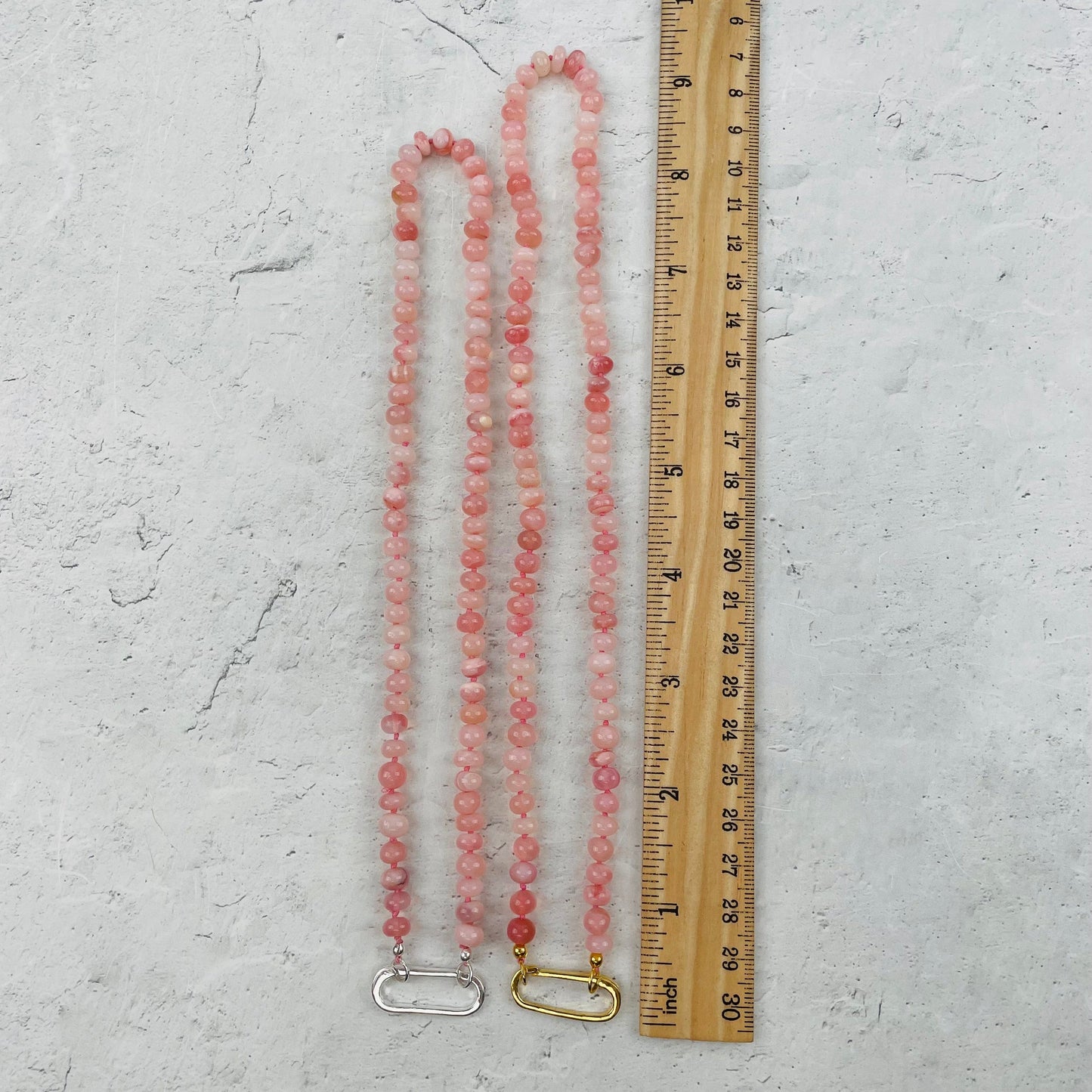 Smooth Pink Opal Candy Necklace - You Choose Style -