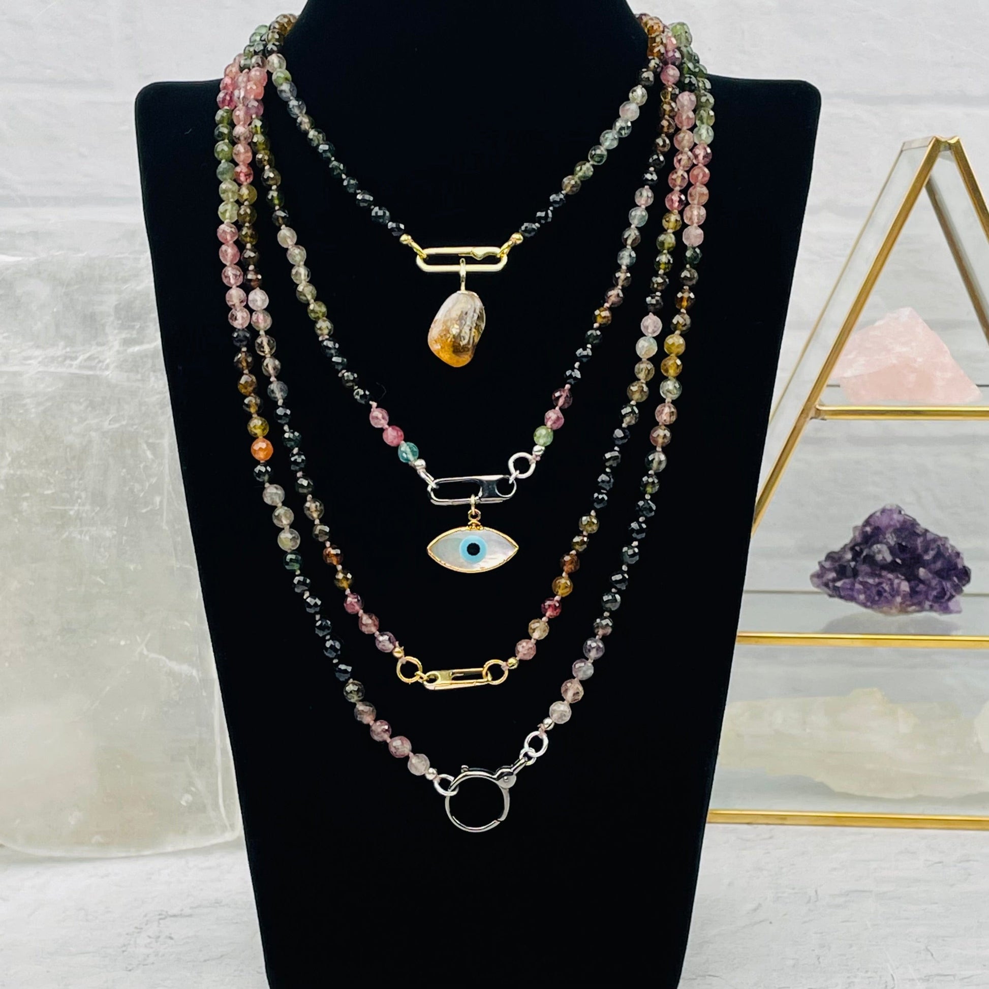 Watermelon Tourmaline Candy Necklace - You Choose Style -