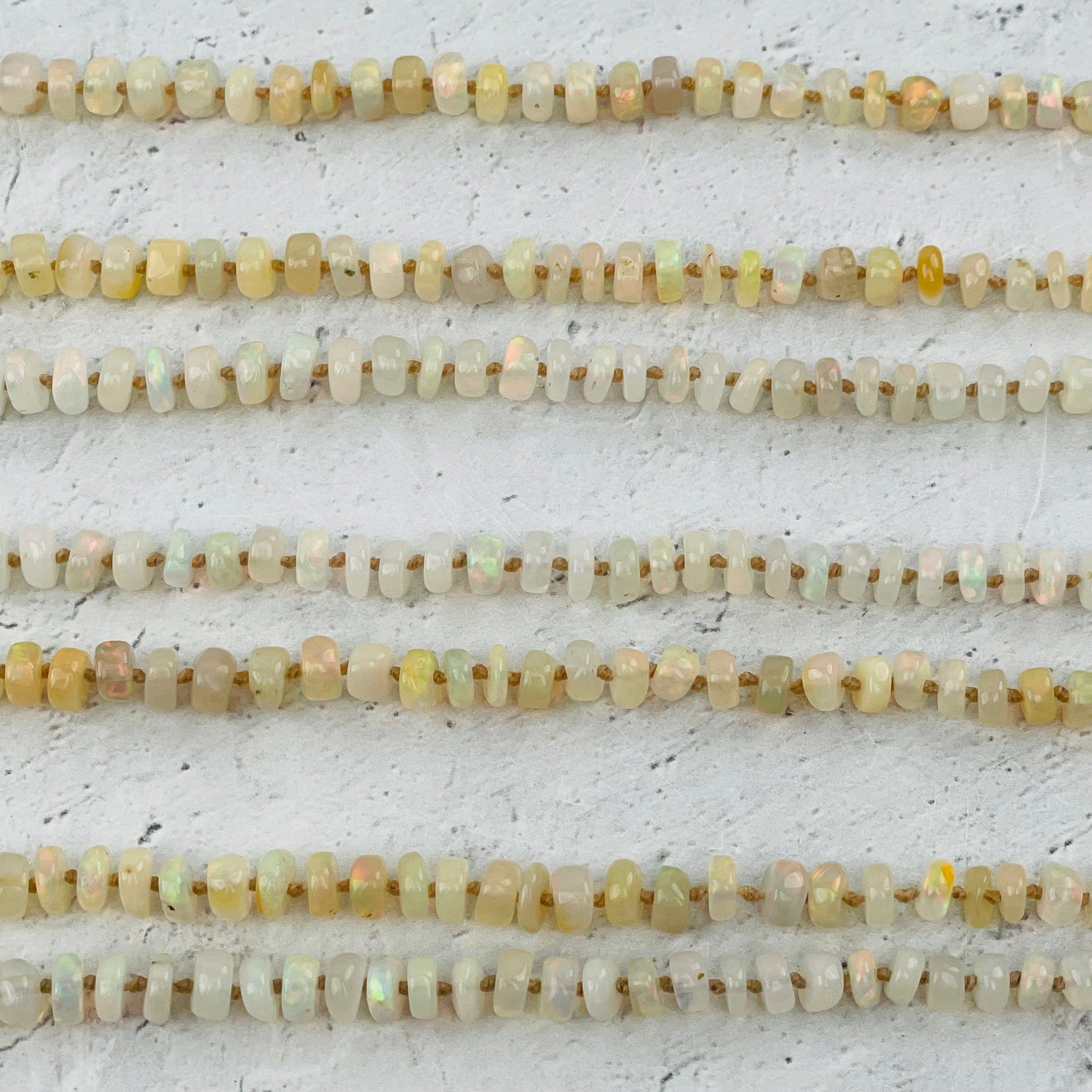 close up of the details on the opal beads 