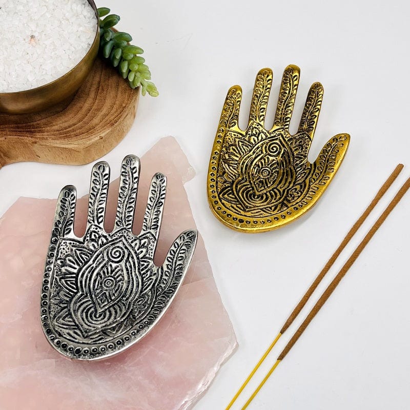 incense burners available in silver or gold tone 