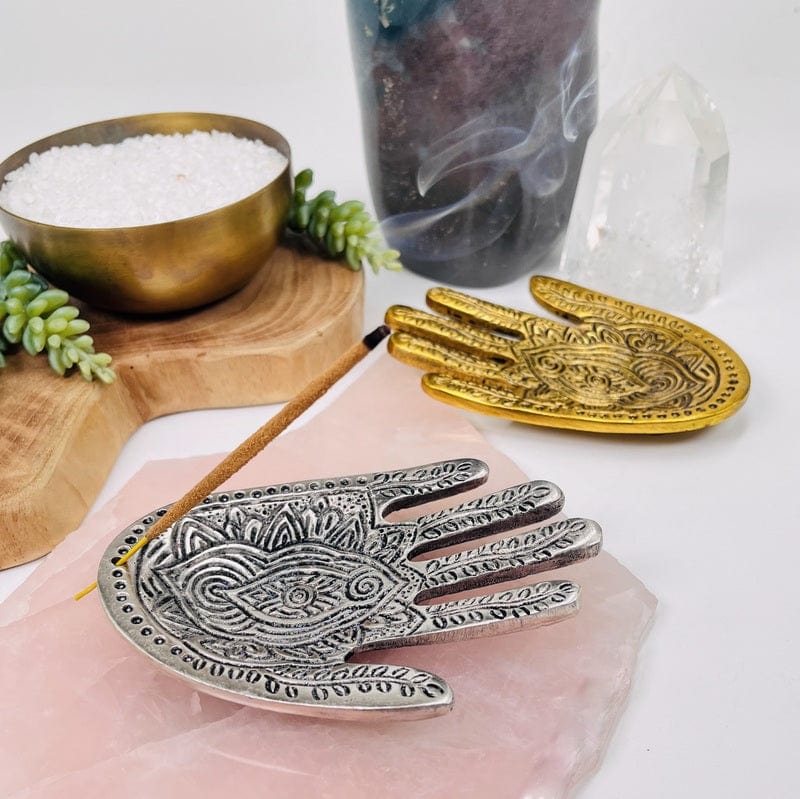 hand shaped incense burner displayed as home decor 