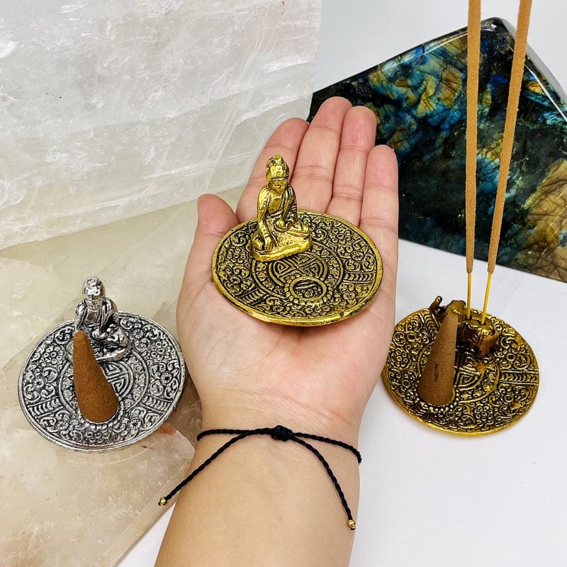 buddha cone burner in hand for size reference 