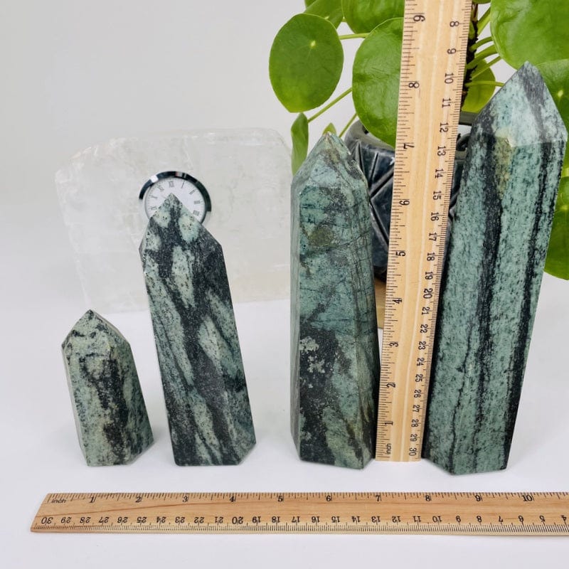 points next to a ruler for size reference 