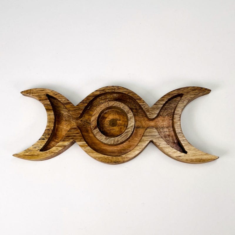 top view of the mango wood sphere holder 