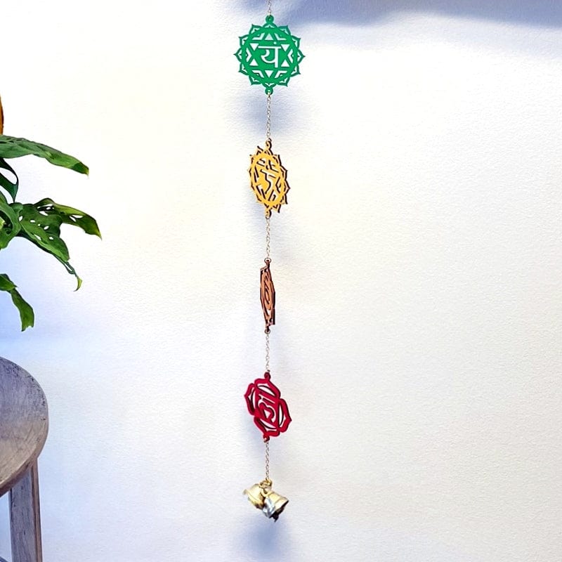 close up of the wooden chakra symbols showing the thickness 