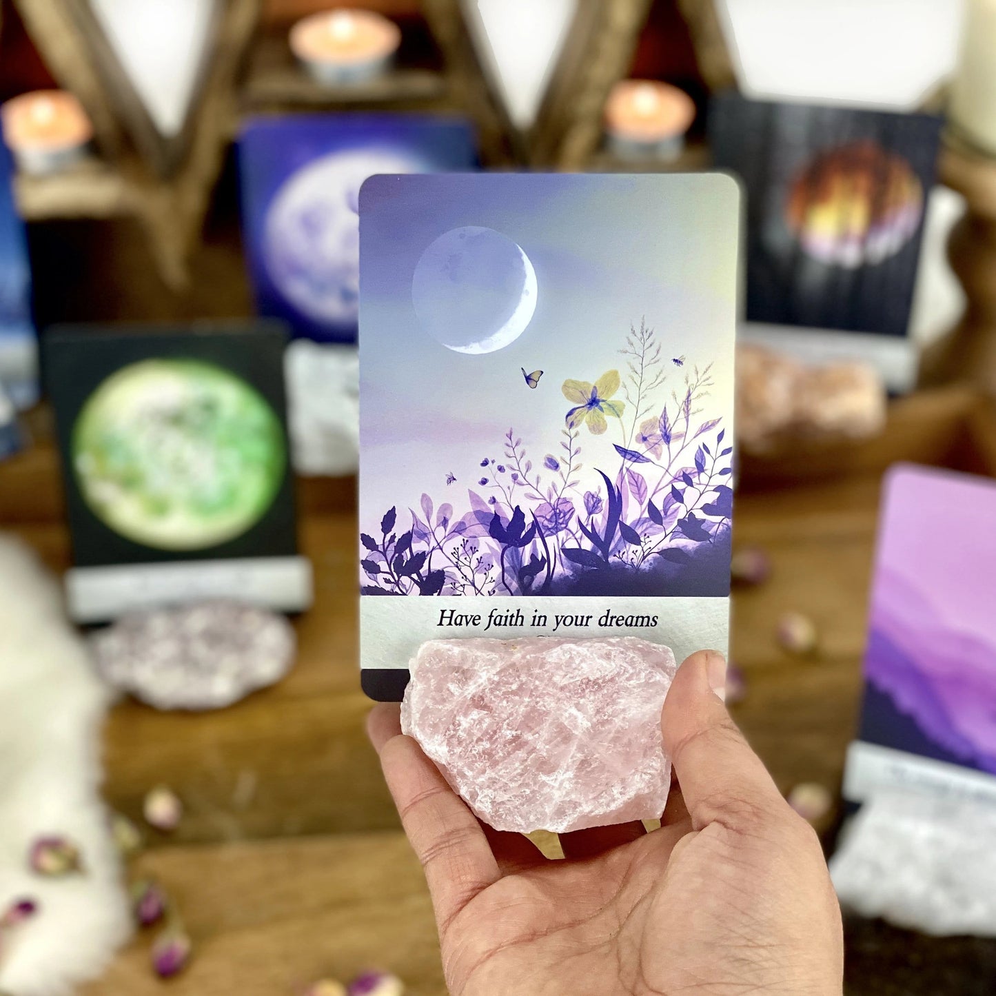 Products Natural Stone Place Card Holder - one held in a hand