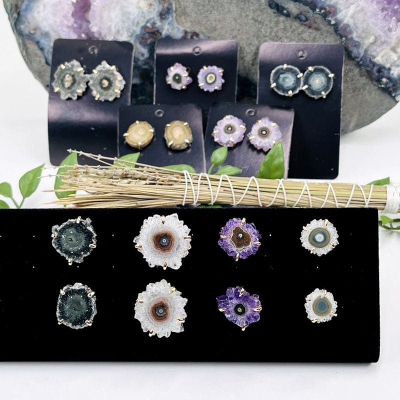 earring pairs displayed to show the differences in the color shades 