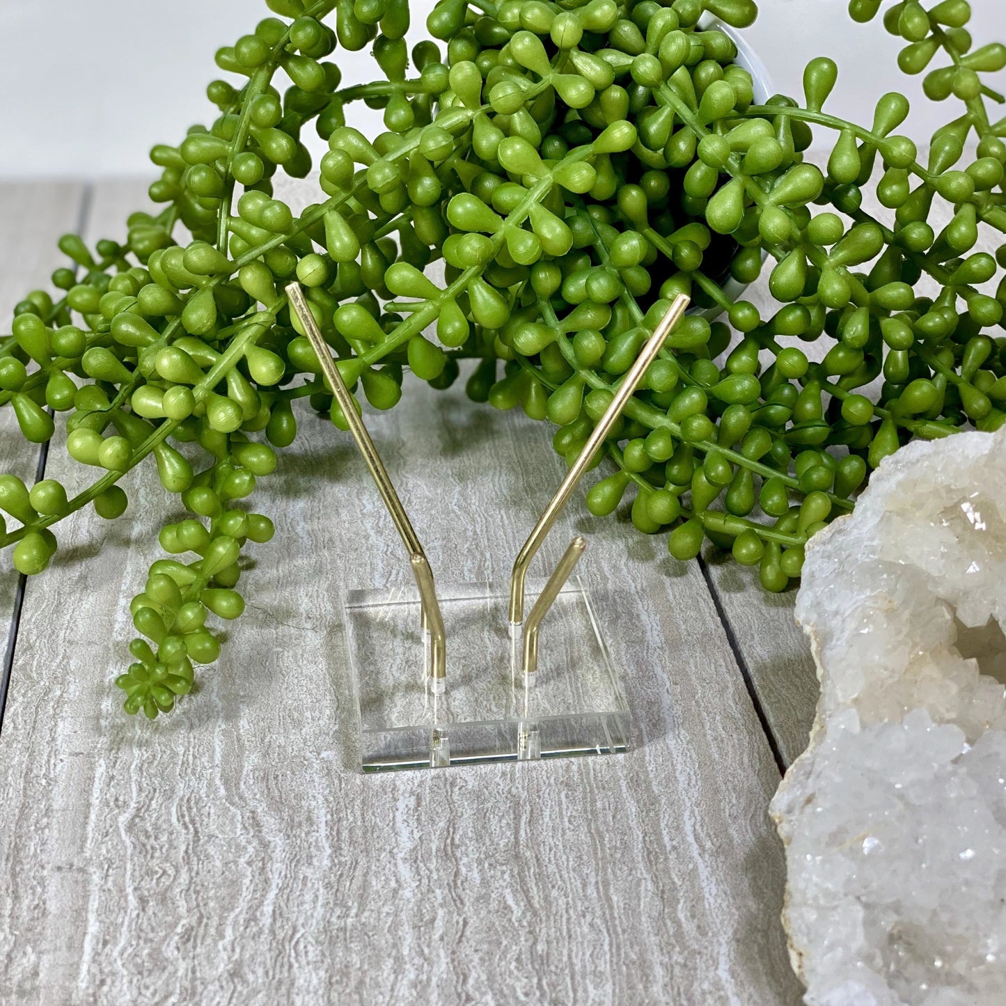 Acrylic Crystal display stand from side view