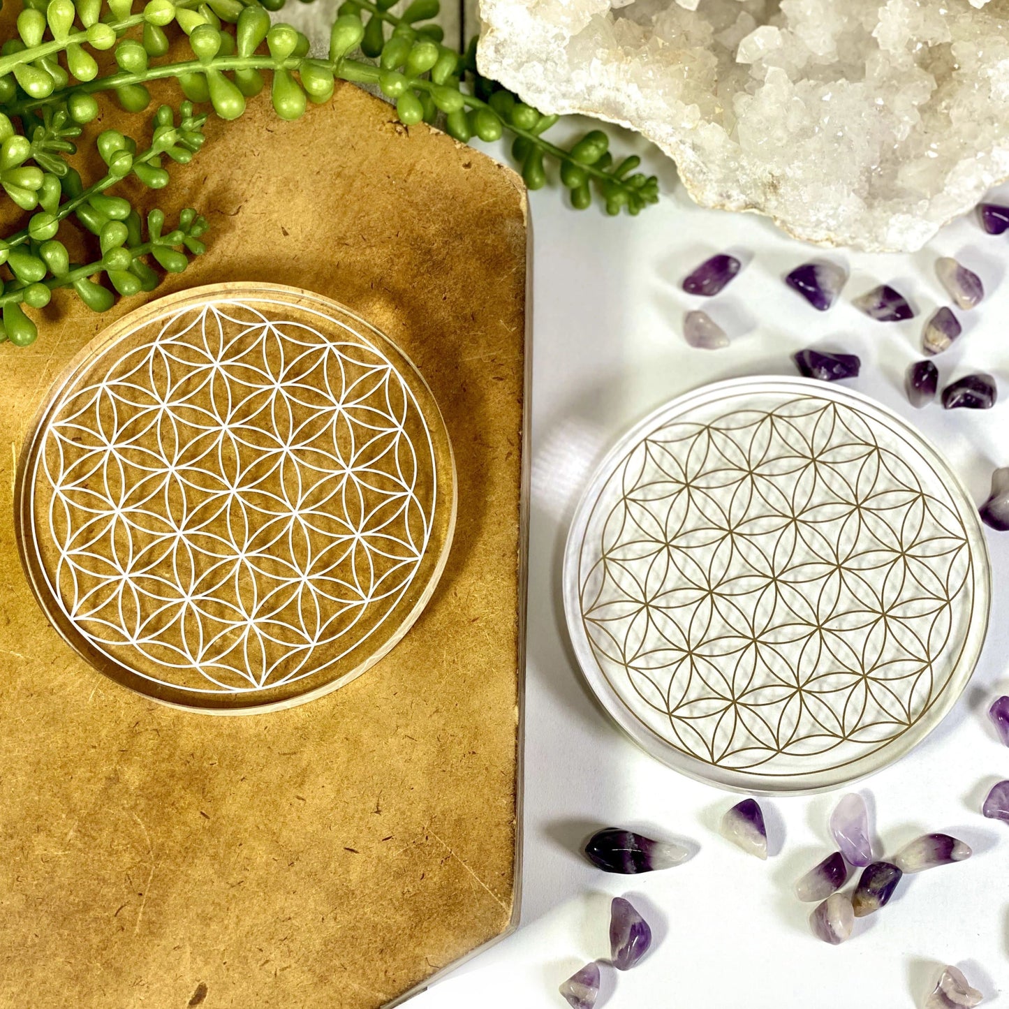 acrylic grids displayed as home decor 