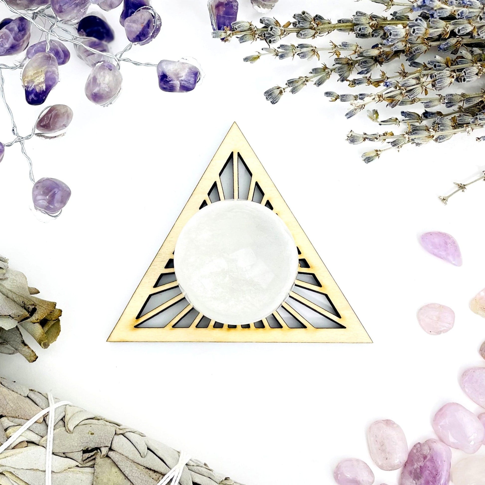 A Eye of Providence Wooden with a sphere in the top.