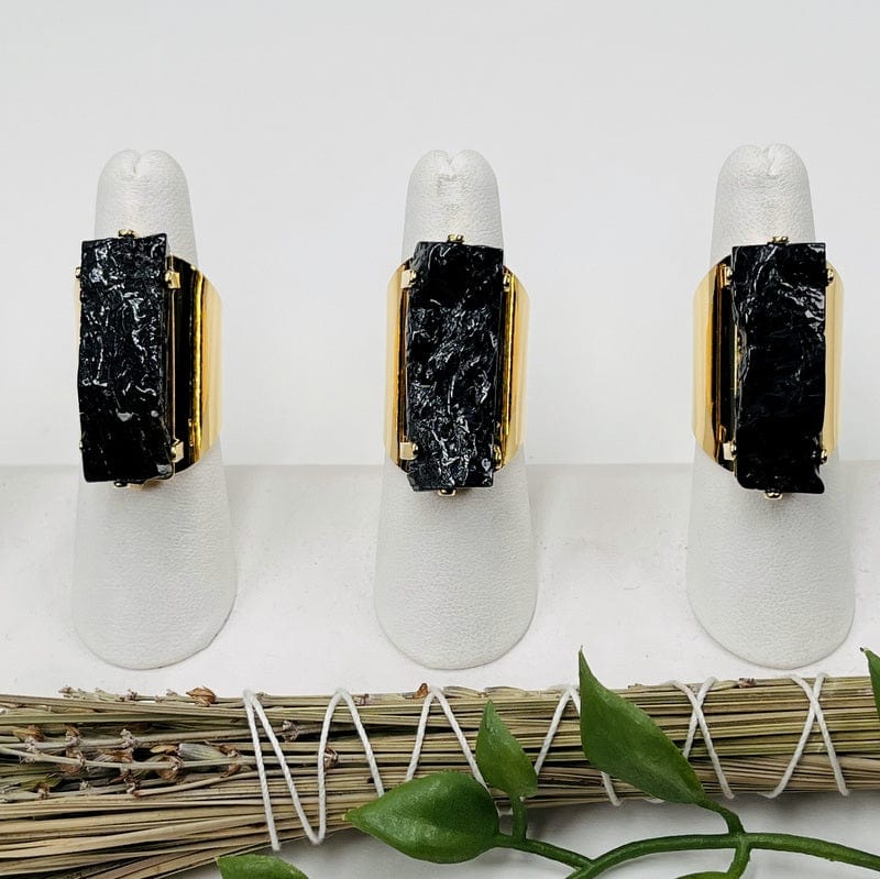 multiple tourmaline rings displayed to show the slight differences 