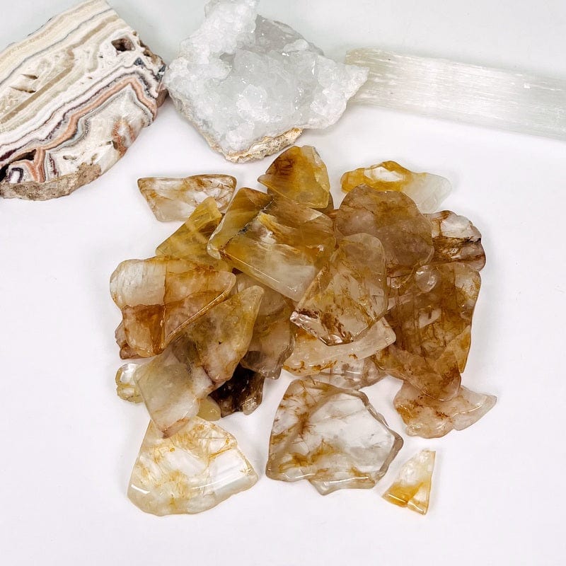 one pound of golden healer semi polished stone slabs 