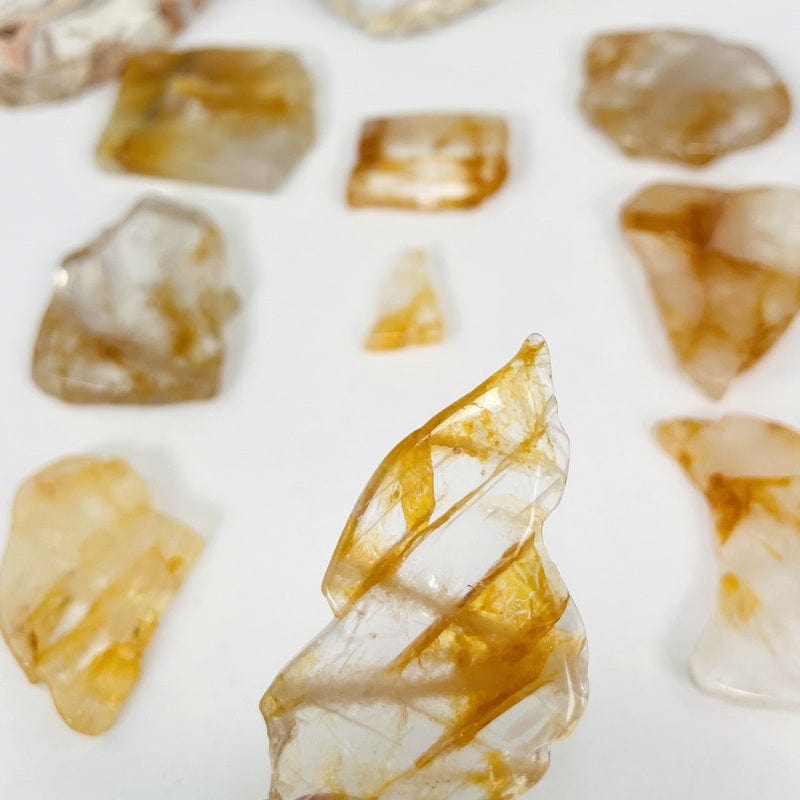 close up of the details in the golden healer slab