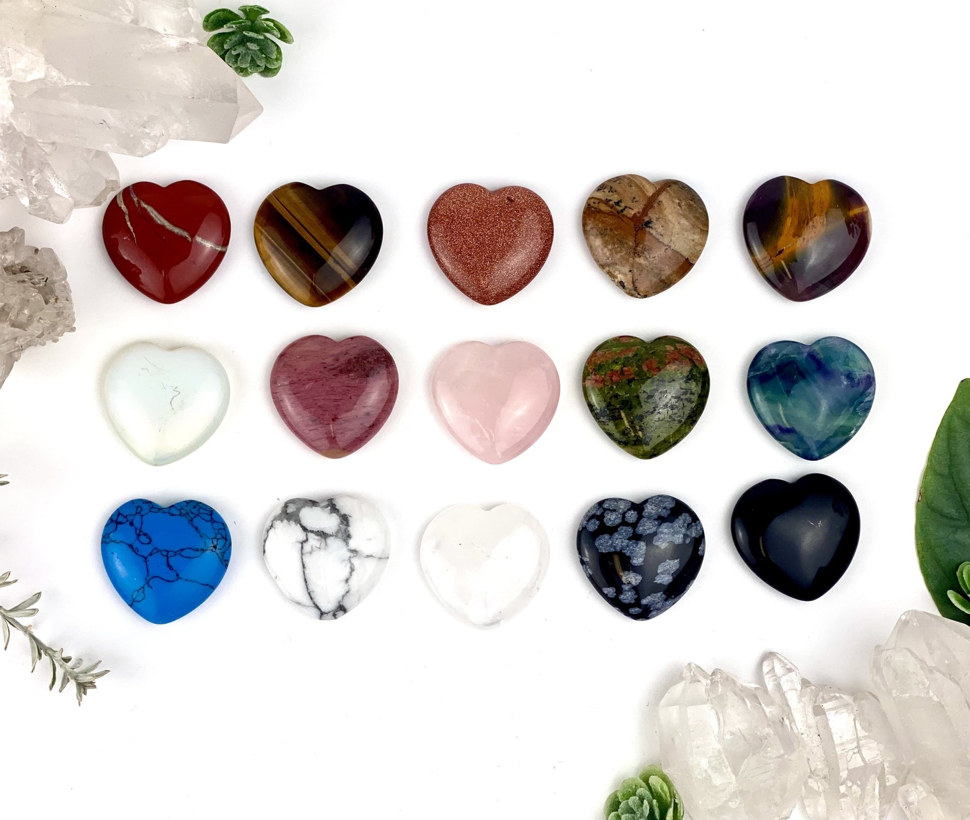  Heart Shaped Thumb Stone Worry Stone displayed to show variations  and smooth appearance on the back