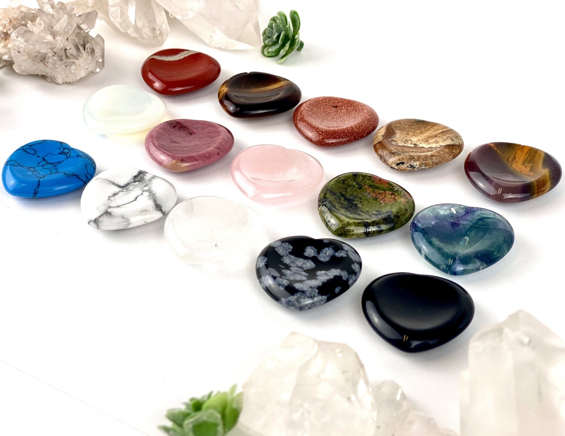Heart Shaped Worry Stone side view to view thickness