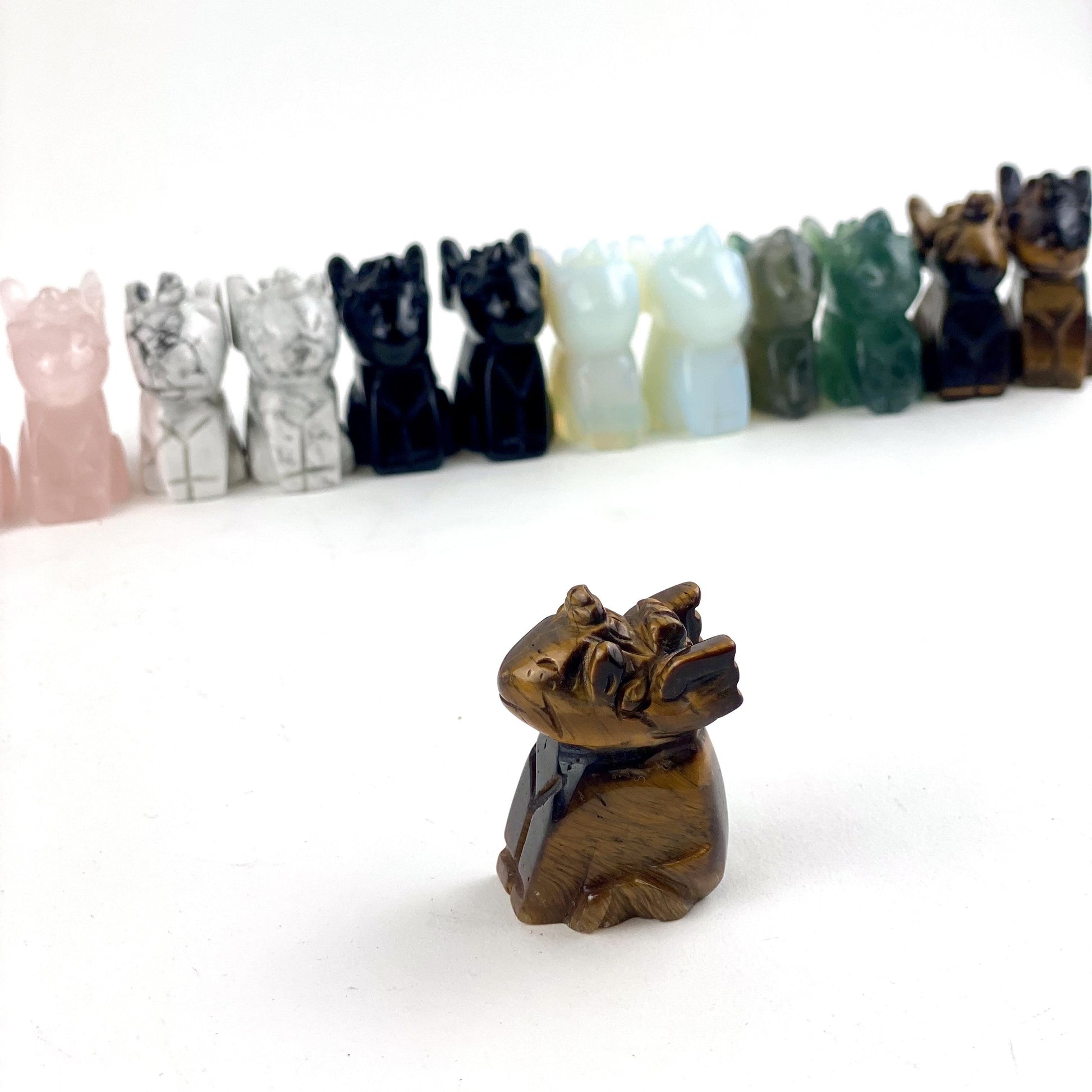 Close of View of Tigers eye Gemstone Unicorn Dragon