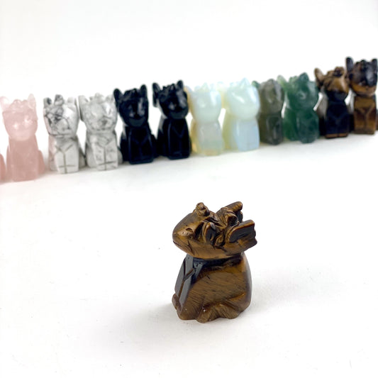 Close of View of Tigers eye Gemstone Unicorn Dragon
