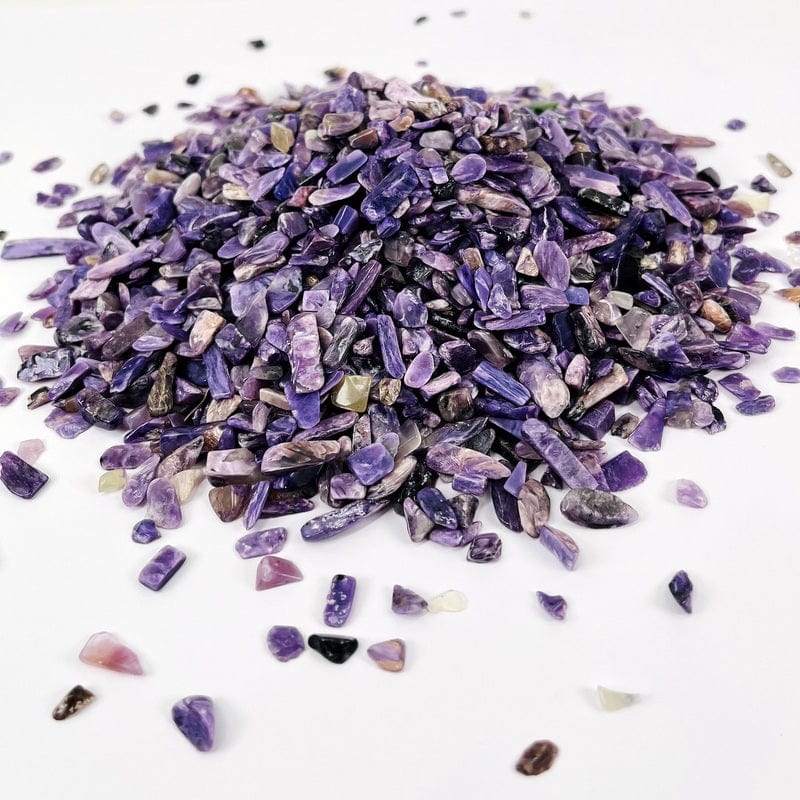1 lb of charoite tumbled chips 