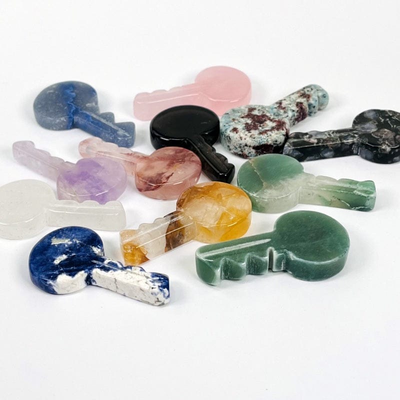 side view of the gemstone keys showing the thickness 