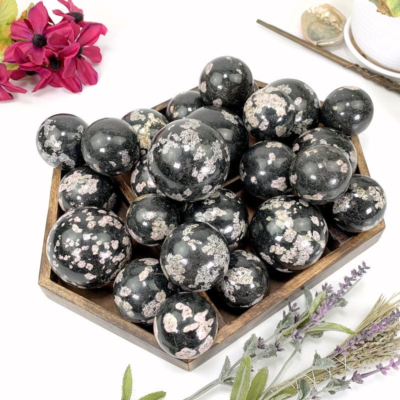 black jade spheres in a box