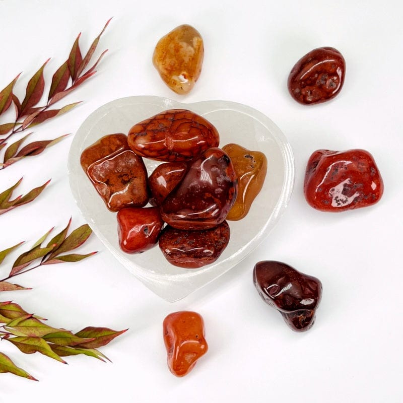 Large Carnelian Tumbled Stones - 1 lb bag