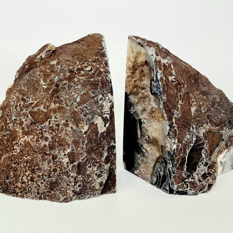 black agate bookend back view