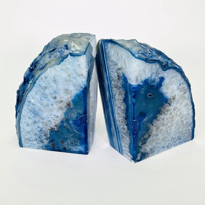 blue agate bookend cracked open