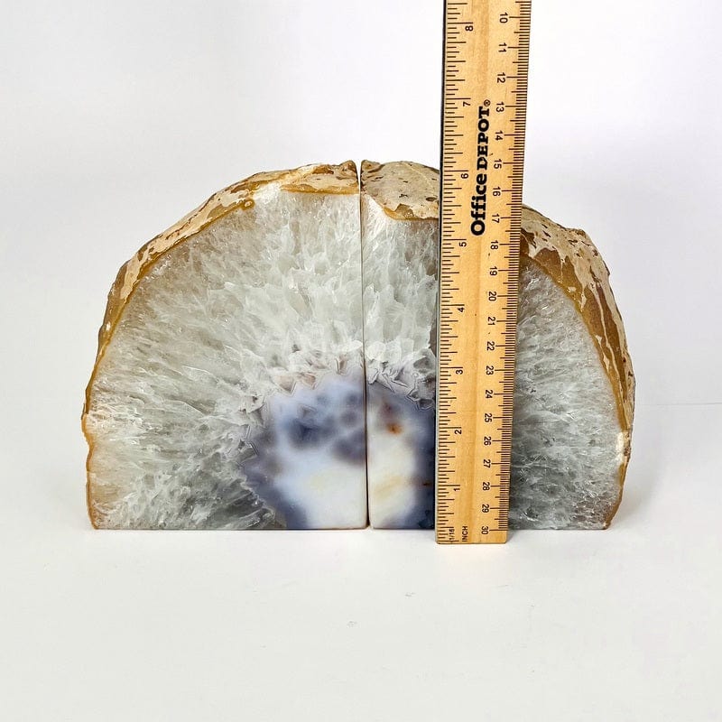 Natural Agate Bookend Pair - 9 to 12 lb - Geode Bookend - Home Decor (RK1-27)