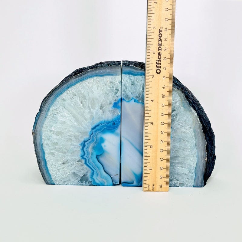 Teal Agate Bookend Pair - 9 to 12 lb - Geode Bookend - Crystal Home Decor