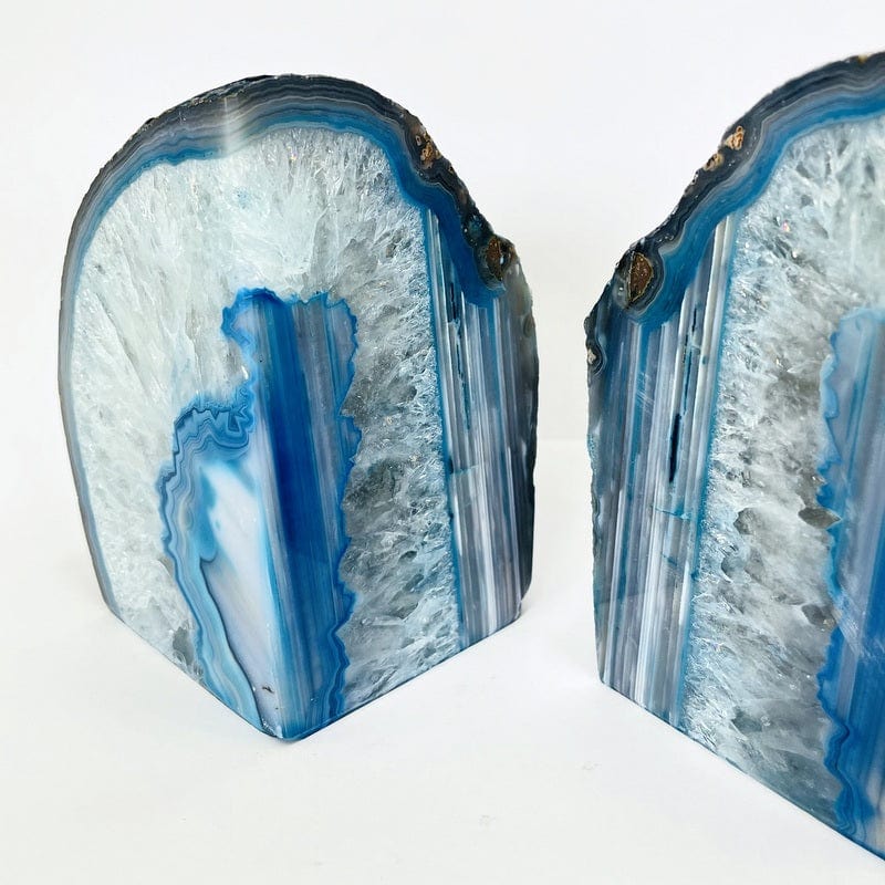 Teal Agate Bookend Pair - 9 to 12 lb - Geode Bookend - Crystal Home Decor