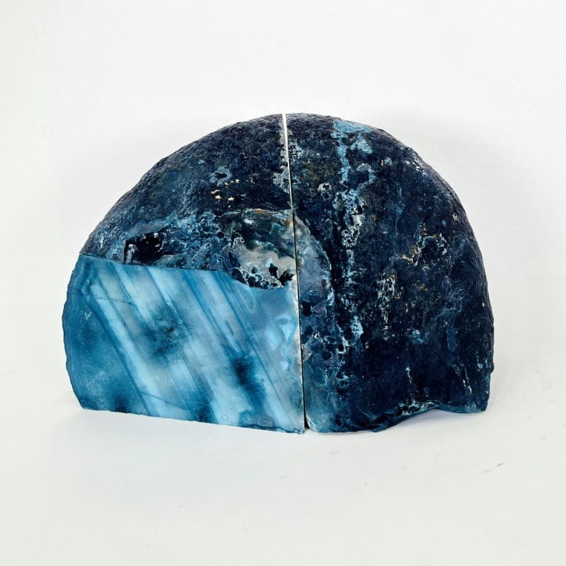 Teal Agate Bookend Pair - 9 to 12 lb - Geode Bookend - Crystal Home Decor