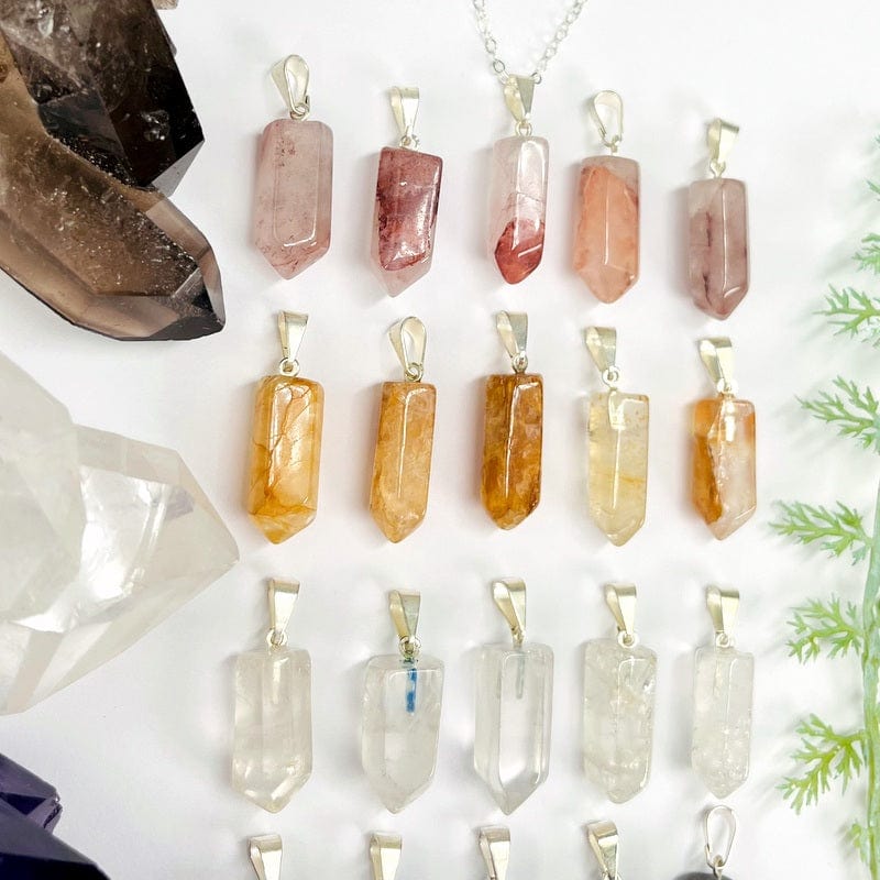 close up of point pendants 