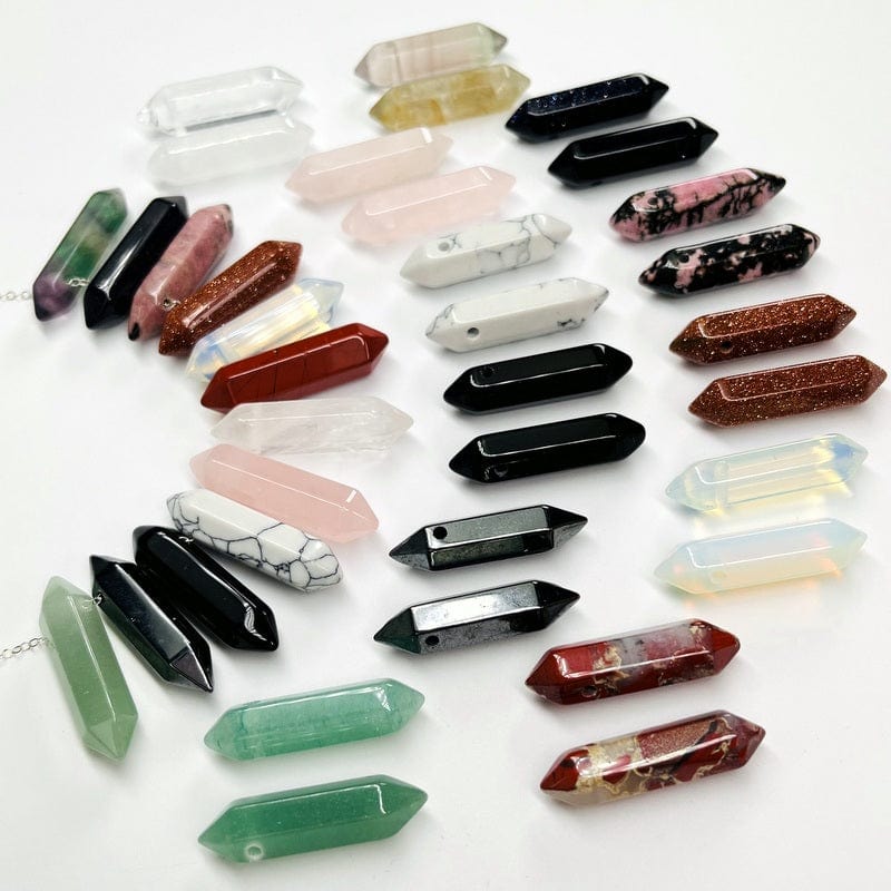 side view of all the pencil point beads