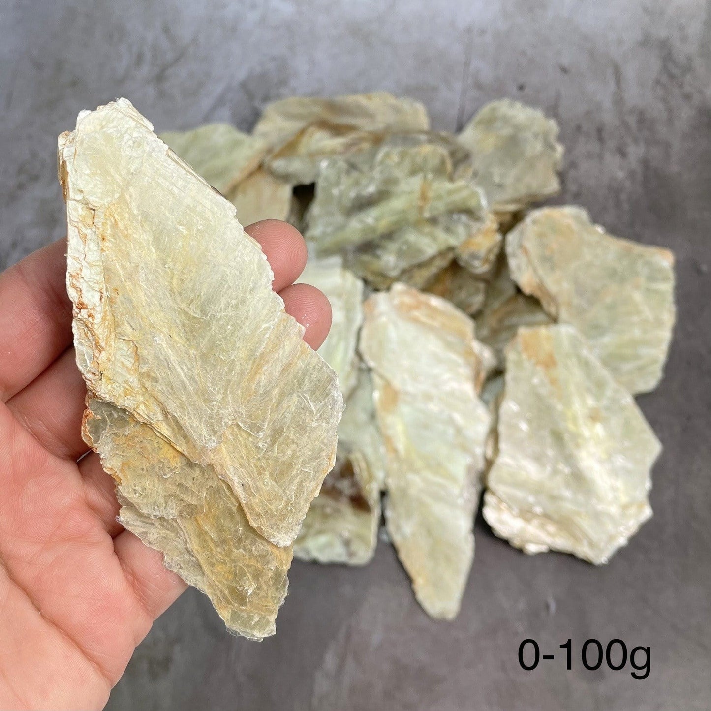 piece of mica in a hand