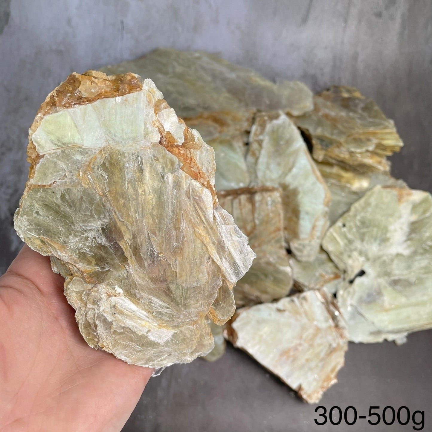 a large piece of mica in a hand