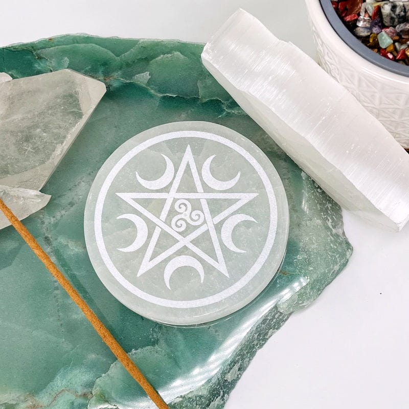 selenite incense holder displayed as home decor