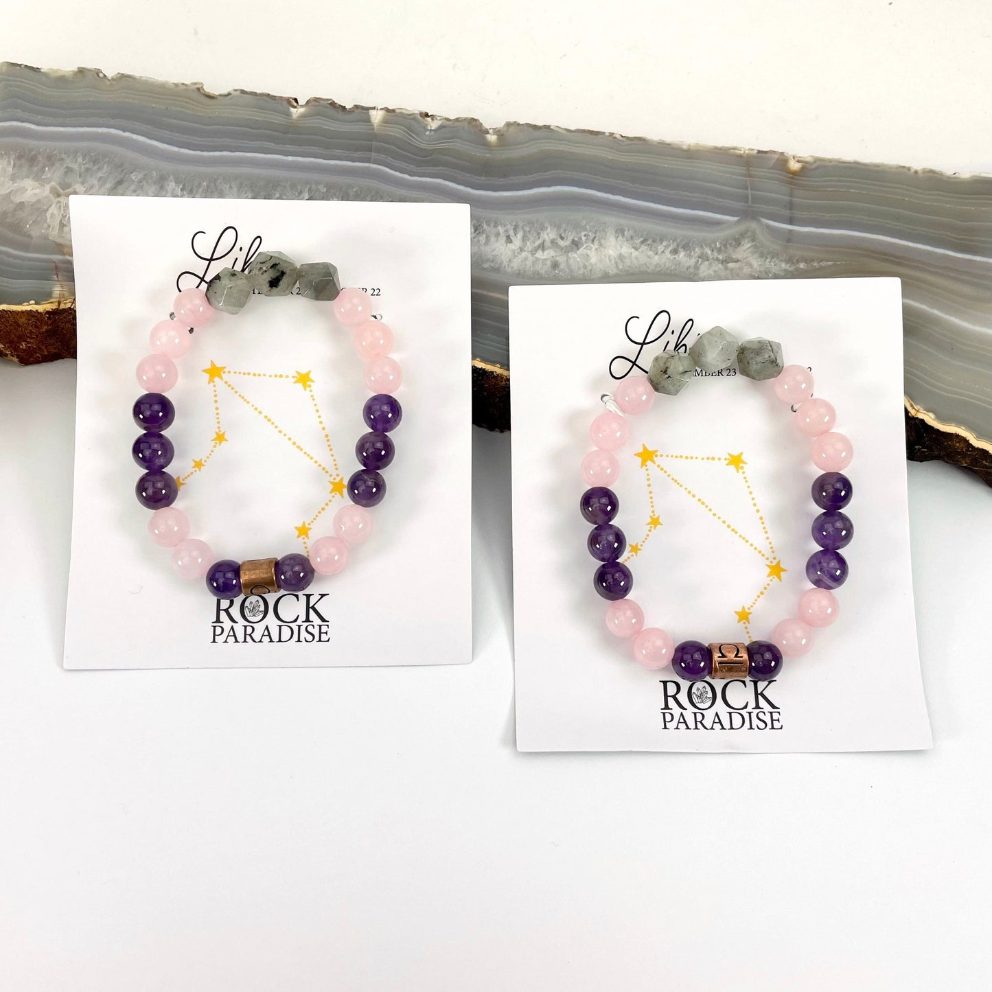 packaged libra zodiac bracelets on display