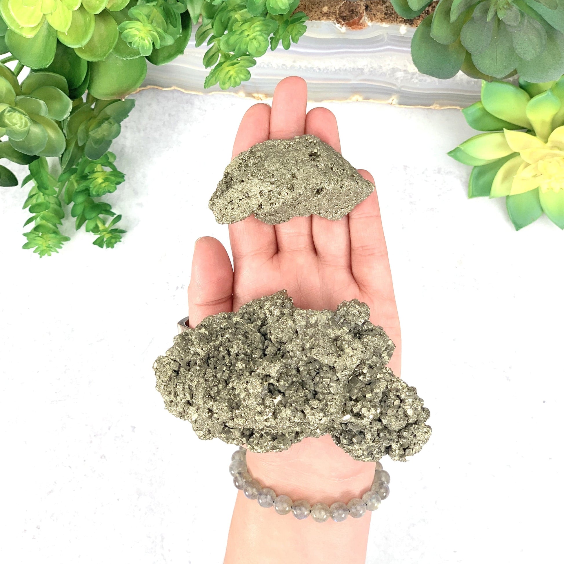 Two piece set of the Pyrite Clusters
