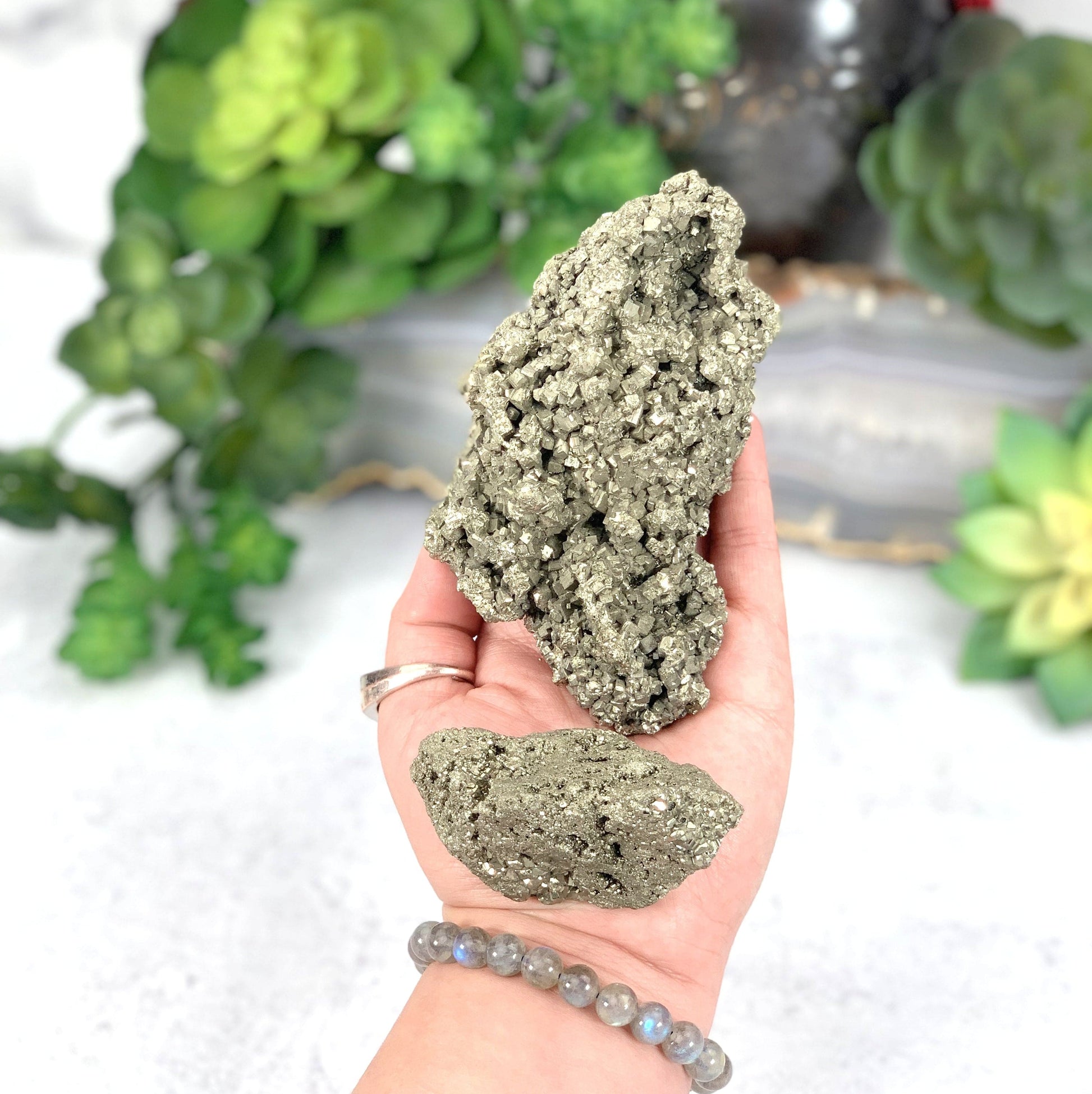 Two piece sets of the one lb Pyrite Clusters