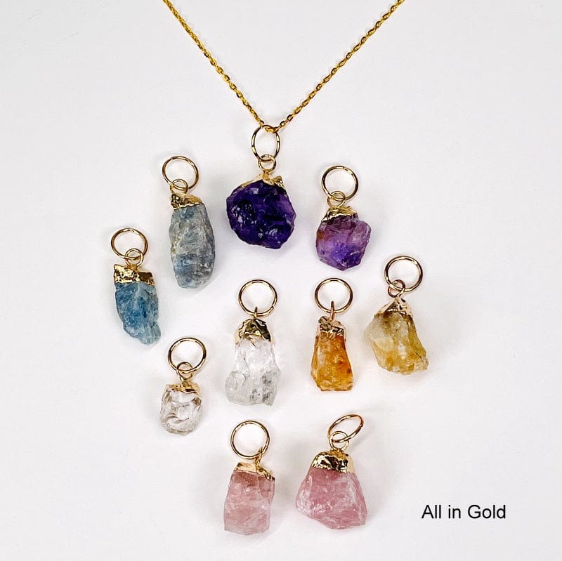 all the pendants in gold 