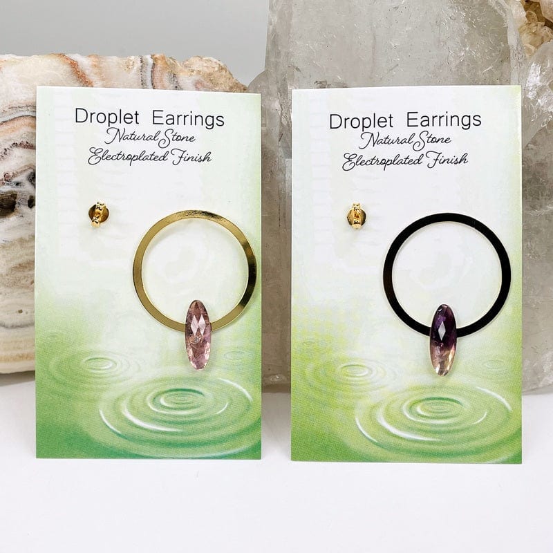 close up of the amethyst gemstone option in gold
