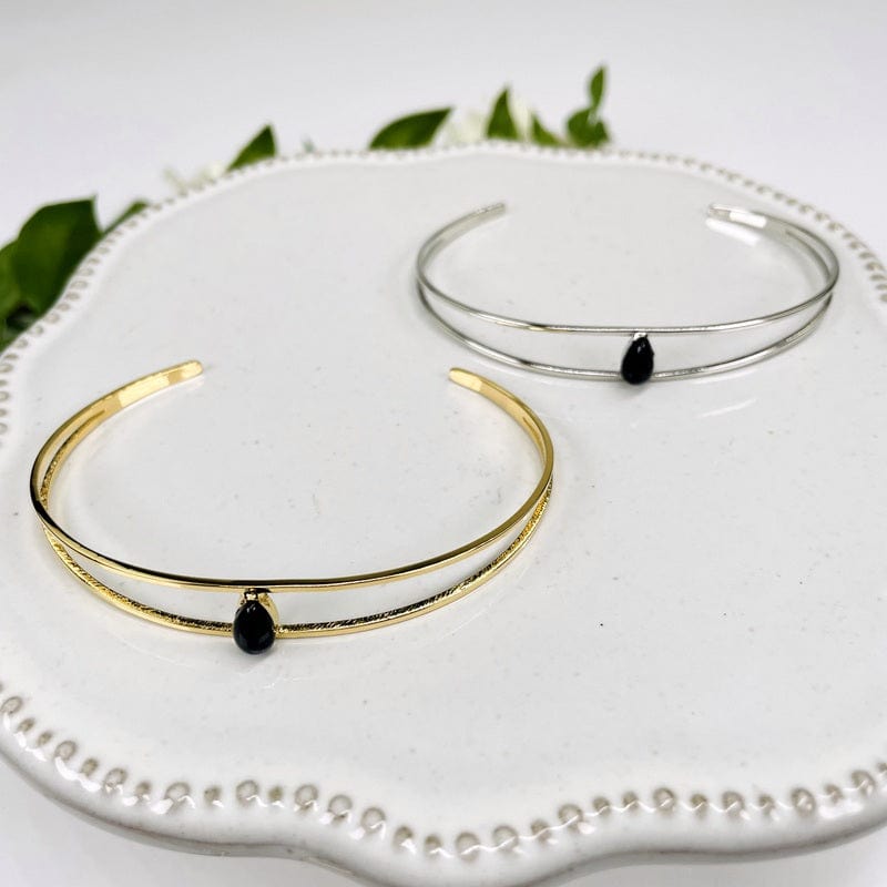 black obsidian available in silver or gold 